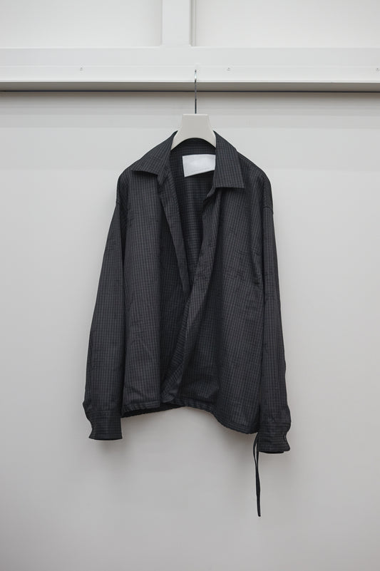 NONNOTTE / Draping Overlap Shirt (Trace Bird Plaid)