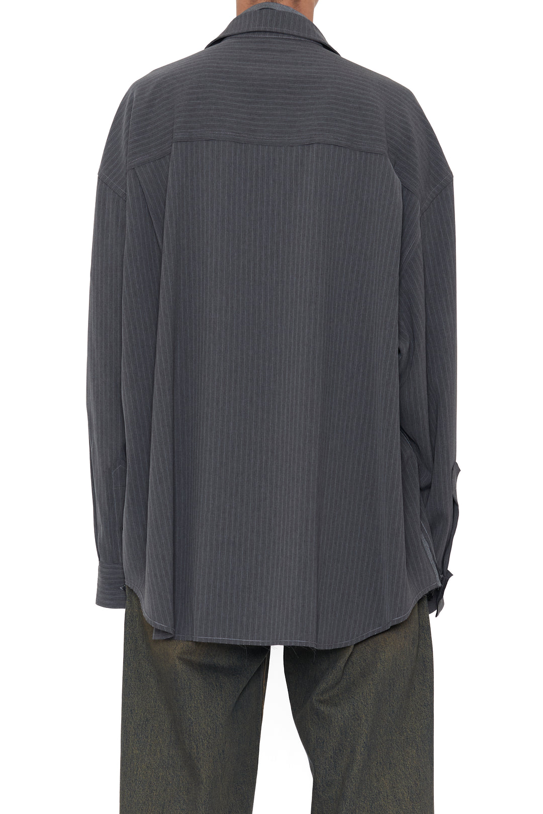 CODA / Grey Wool Poly 2In1 Double Layered Reversible Hybrid Layered Shirt