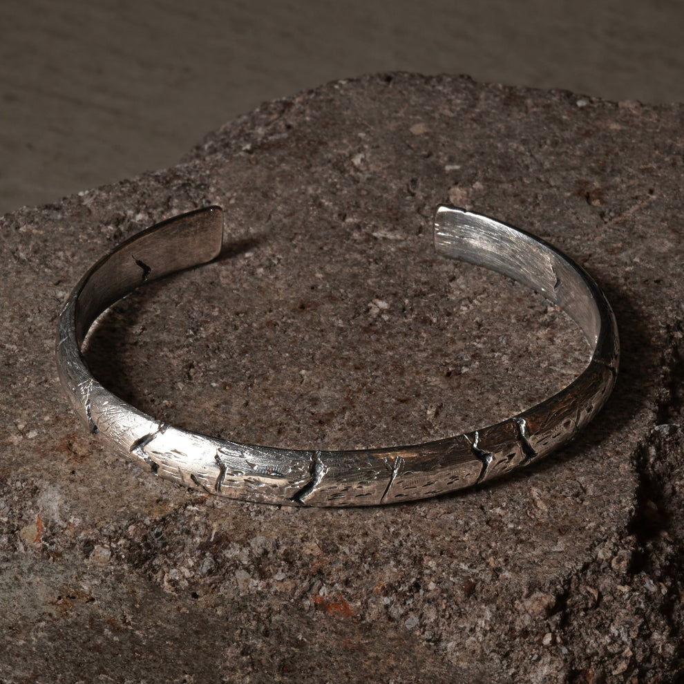 GIFT HAND / Crack Bangle 07 - 925 Sterling Silver