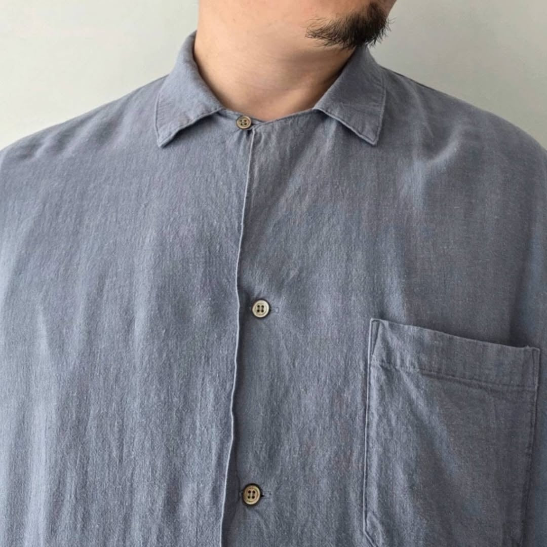 THE JEAN PIERRE / Safari Linen Shirt (Greige Dax)