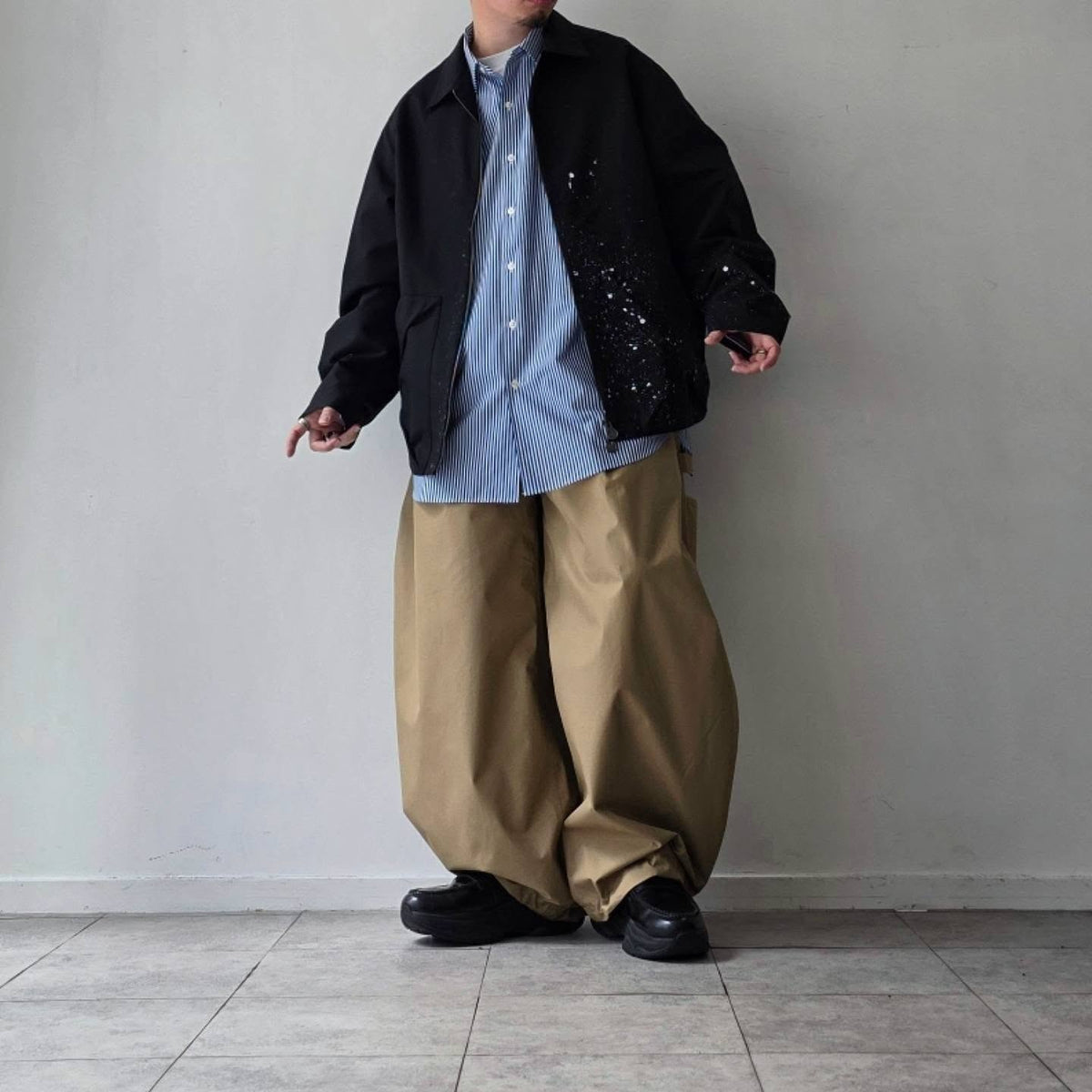 KANEMASA PHIL / 46G Atmosphere Stripe Shirt (Navy White)