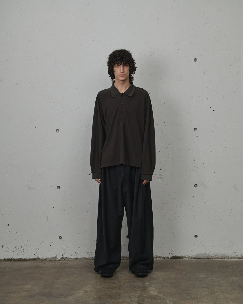 ANCELLM / Belted Wool Slacks (Black)