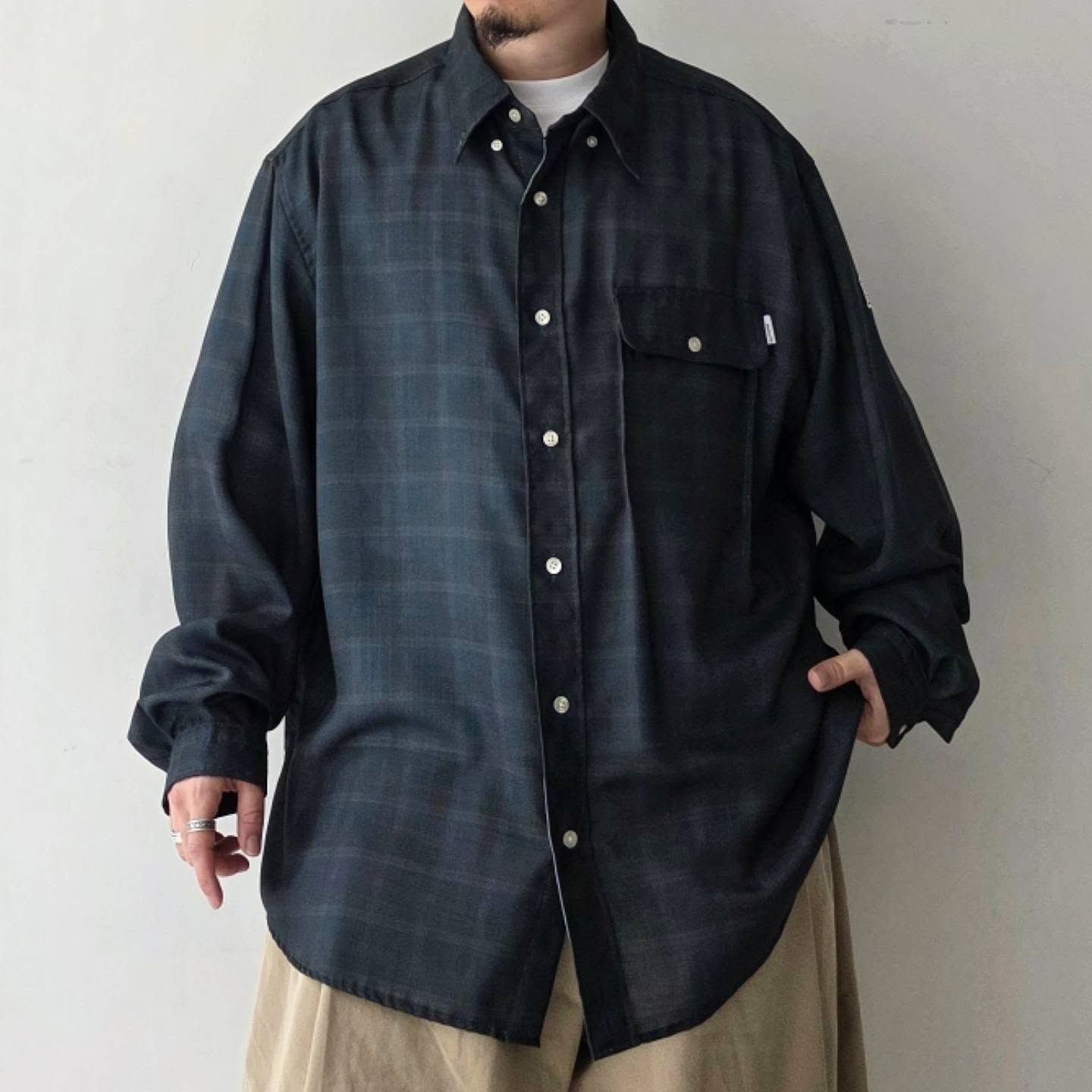 ELEPHANT TRIBAL FABRICS / On The Way Check Shirt (Mid Night)