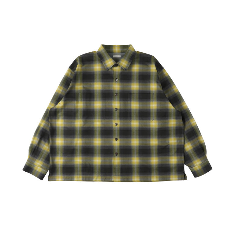 KANEMASA PHIL / 28G Ombre Check Balise Shirt (Charcoal Yellow)