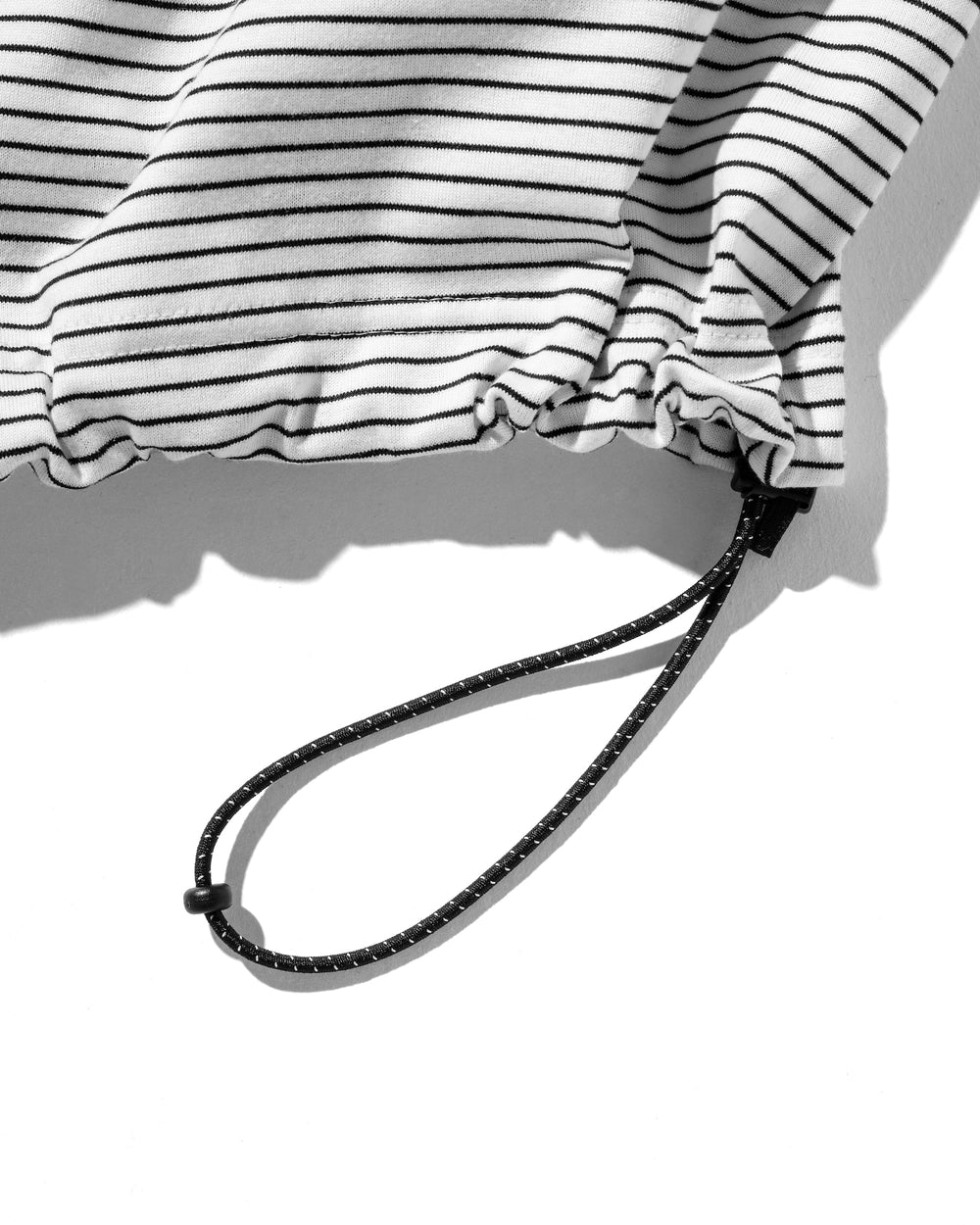 CLESSTE / 'C' Striped Massive T-Shirt With Drawstrings (White x Black)