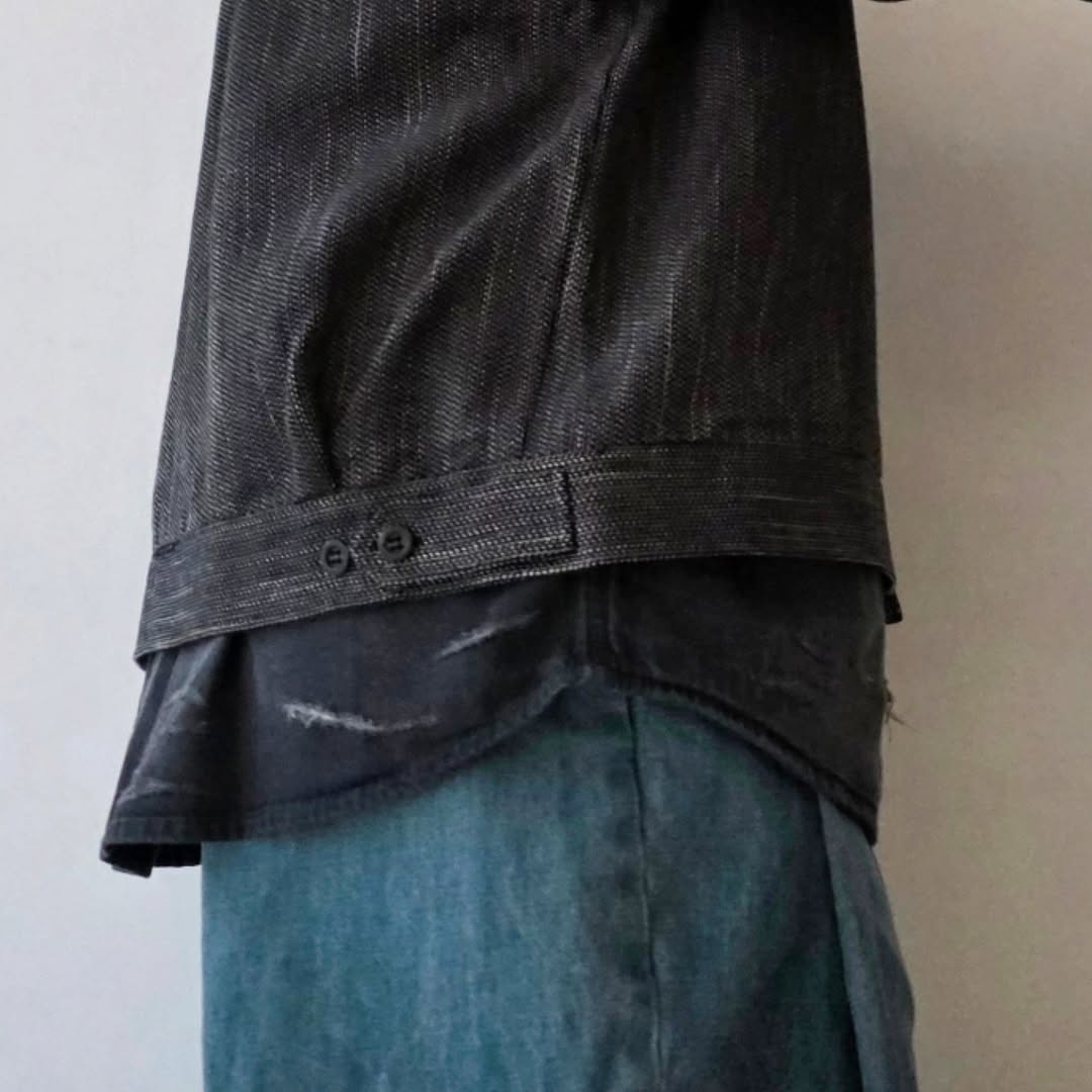 ANCELLM / Melange Wool Work Shirt Blouson (Black)