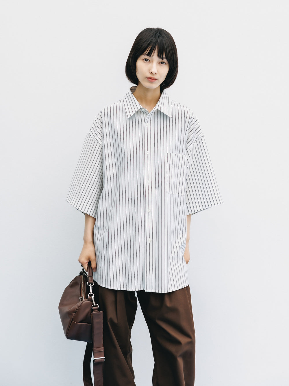 CLESSTE / Thick/Thin Stripe 46G Knit Everyday S/S Shirt (White Stripe)