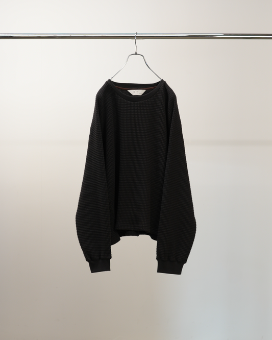 ANCELLM / Heavy Waffle Over LS (Black)