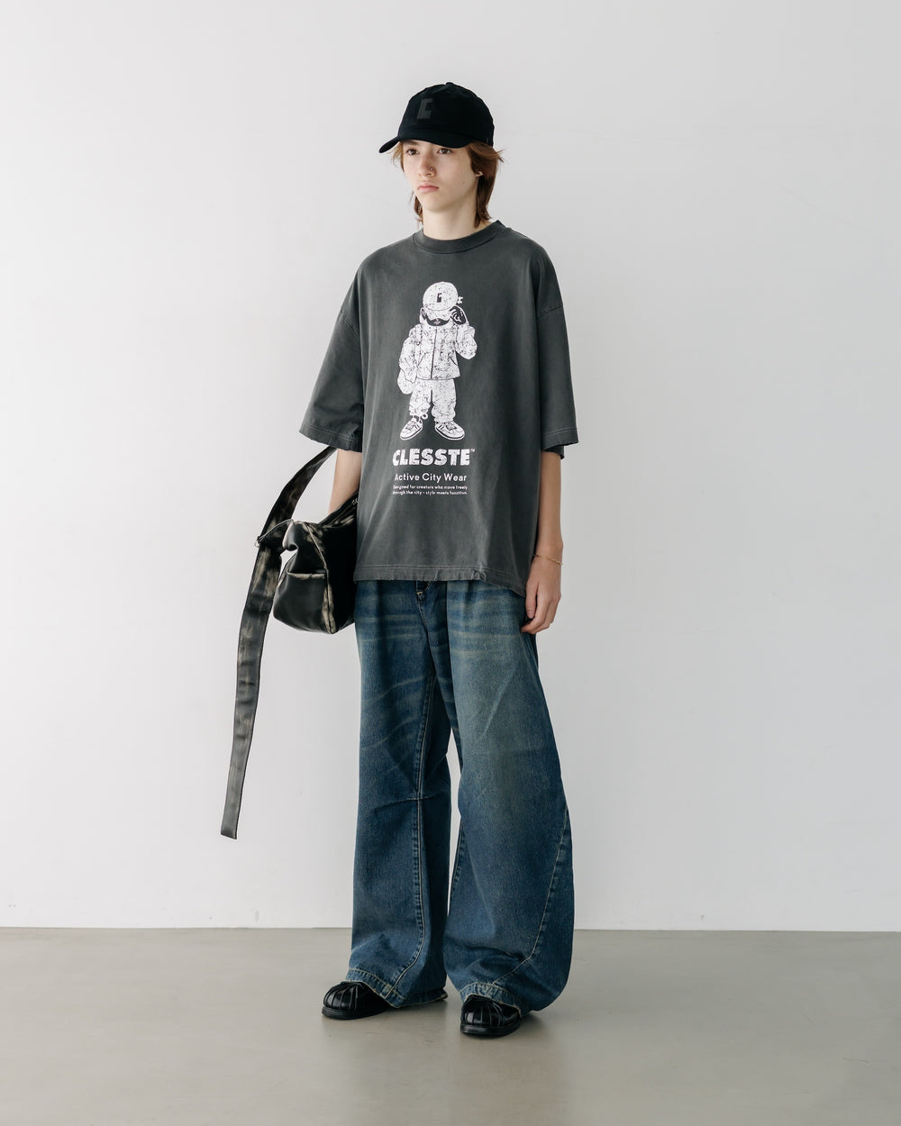 CLESSTE / Vintage Dyed Selvedge Denim Barrel Leg Pants (Vintage Indigo)