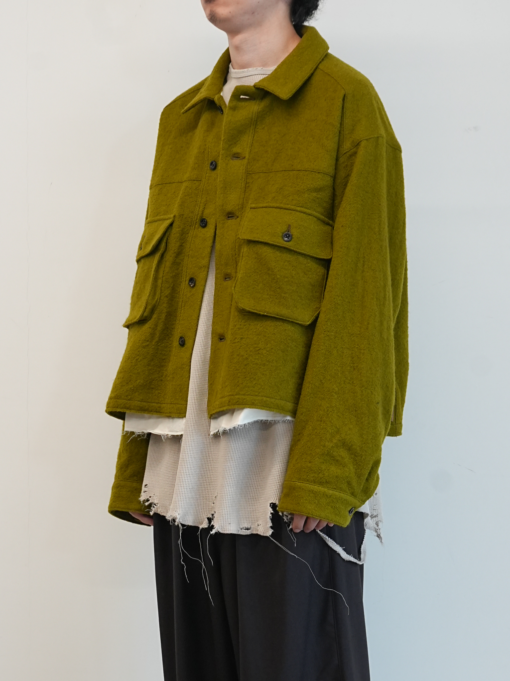 ANCELLM / Shrink Wool Layering Jacket
