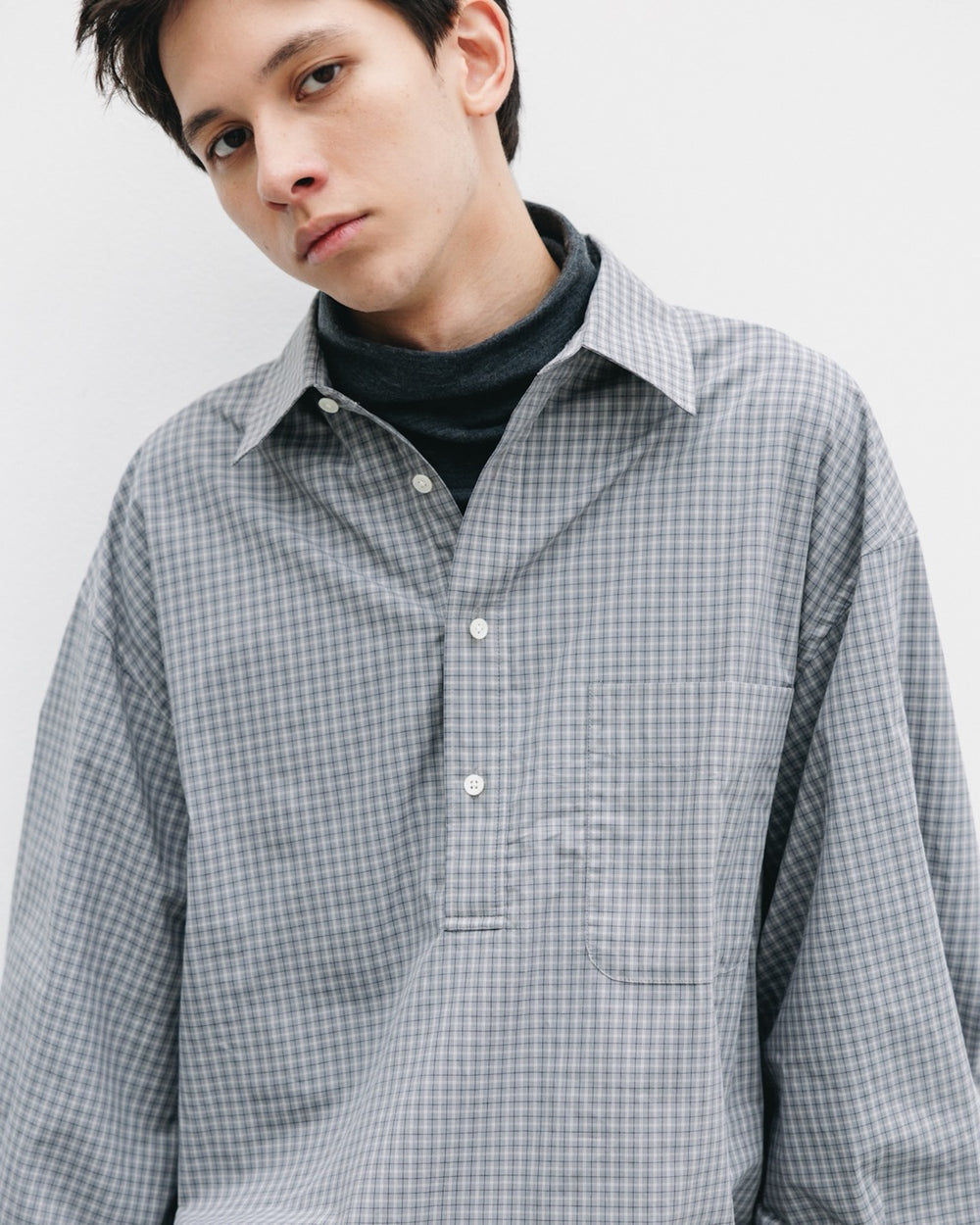 CLESSTE / Mini Plaid L/S Pullover Shirt (Gray)