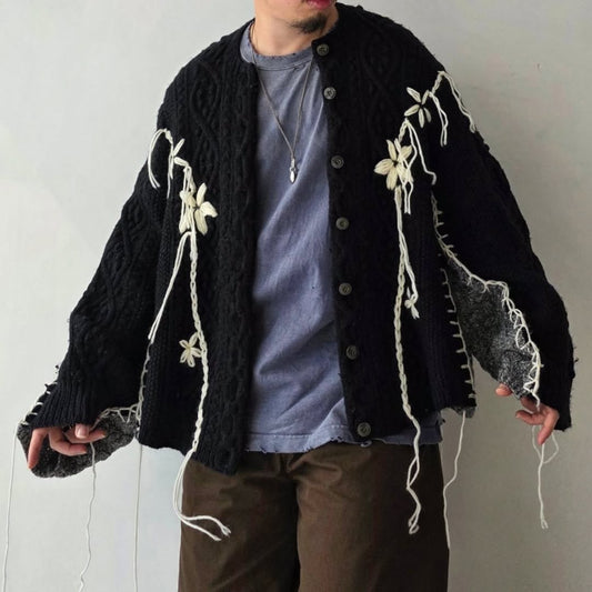 DISCOVERED / Hand Embroidery Fisherman Knit (B)