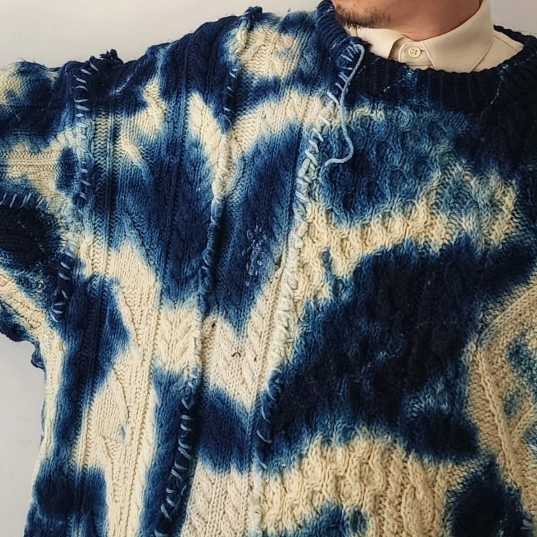 DISCOVERED / Tie Dye Fisherman Wide Knit (A) (Night)
