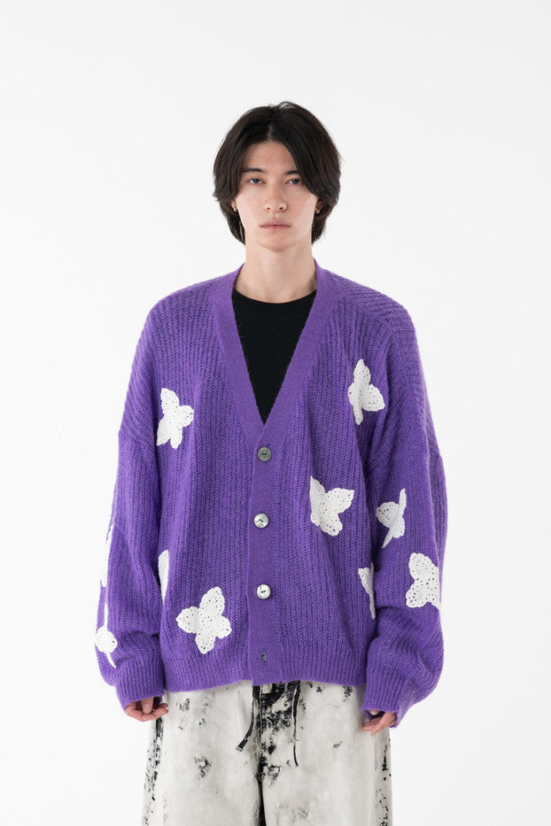DISCOVERED / Butterfly Crochet Mohair Knit C/D (Purple)