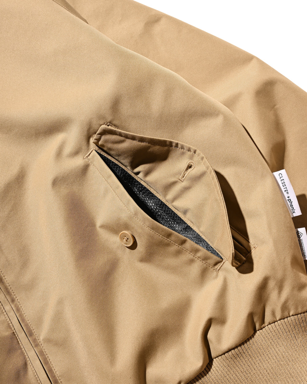 CLESSTE / +Phenix Windstopper® By Gore-Tex Labs Twill City Harrington Jacket (Carmel Beige)