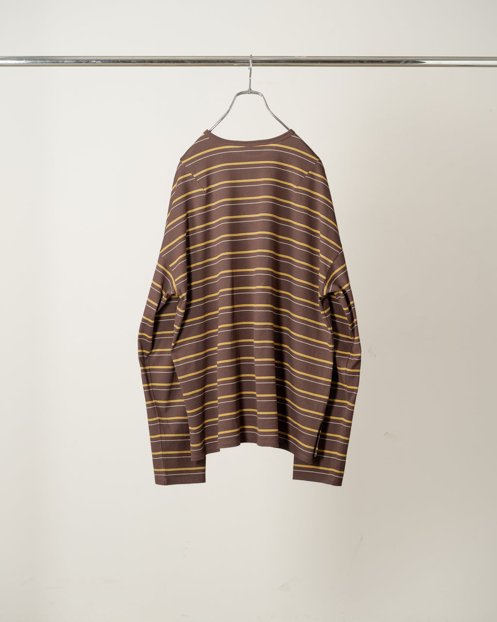 ANCELLM / Border LS T-Shirt (Marron)