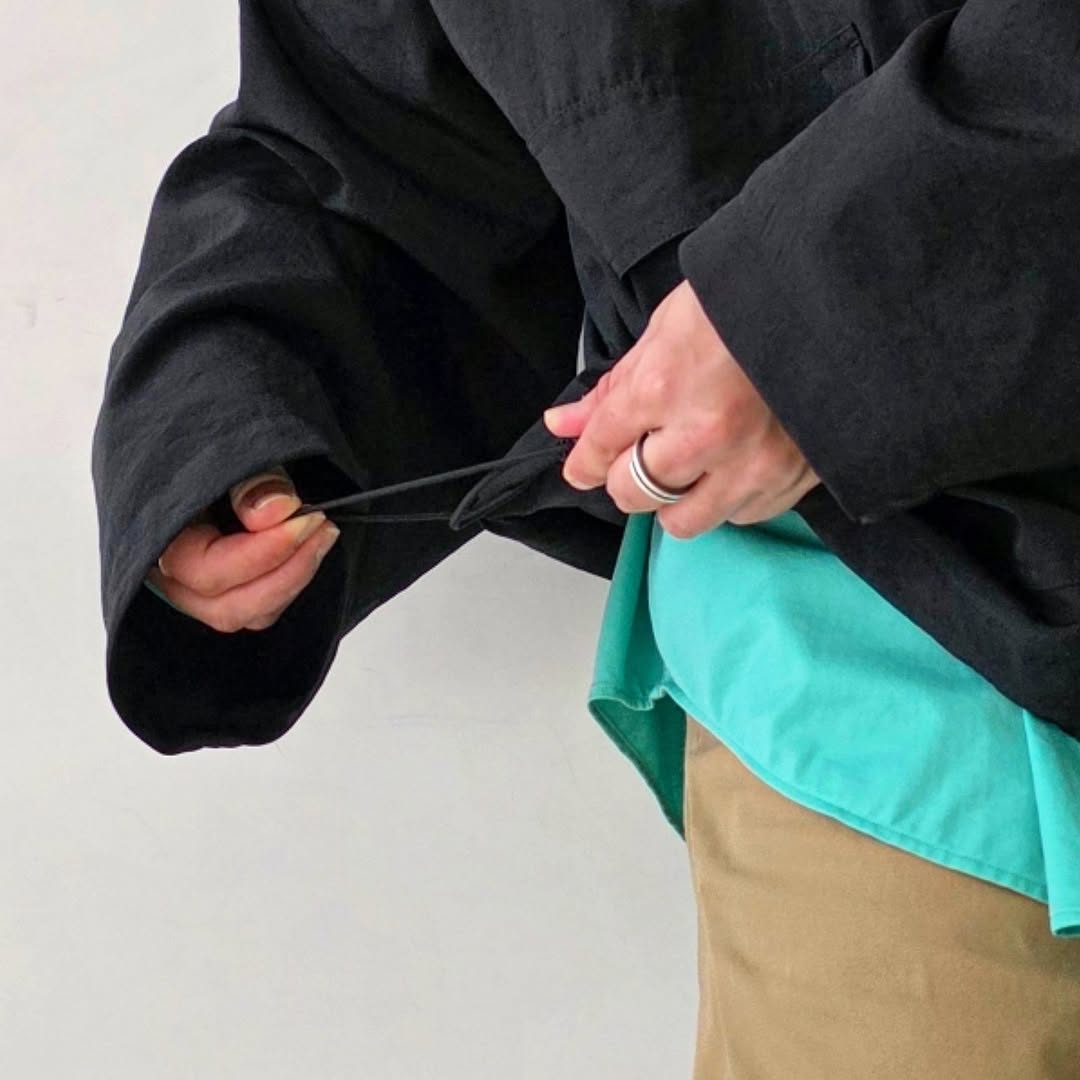 BLANC YM / Salt Shrink Cupro Work Jkt (Black)
