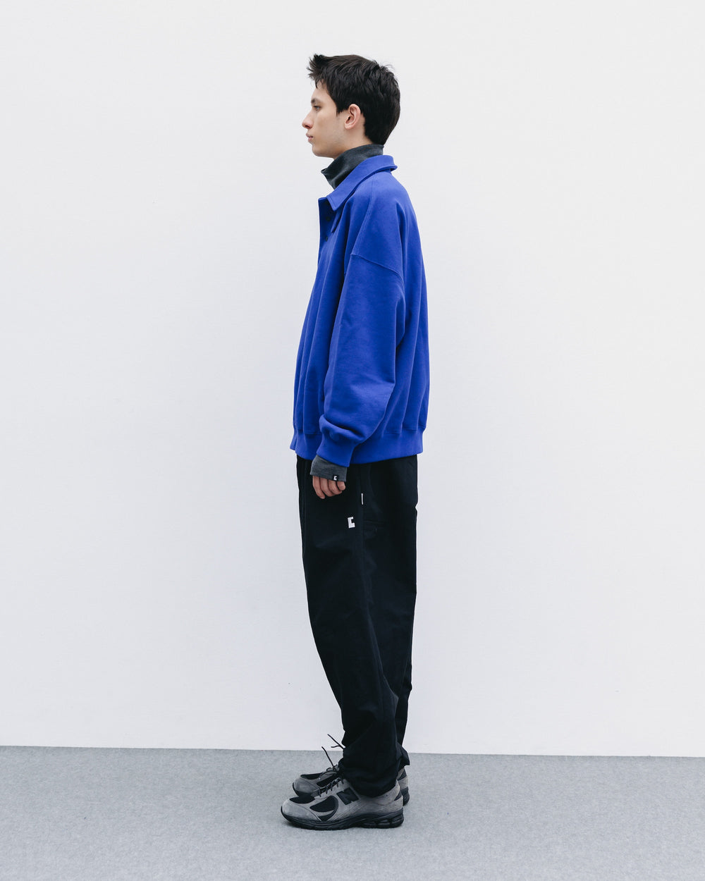 CLESSTE / Half Snap Sweat Shirt (Blue)