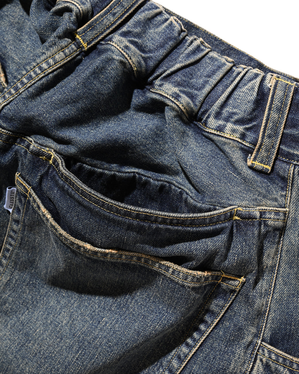 CLESSTE / Vintage Dyed Selvedge Denim Barrel Leg Pants (Vintage Indigo)