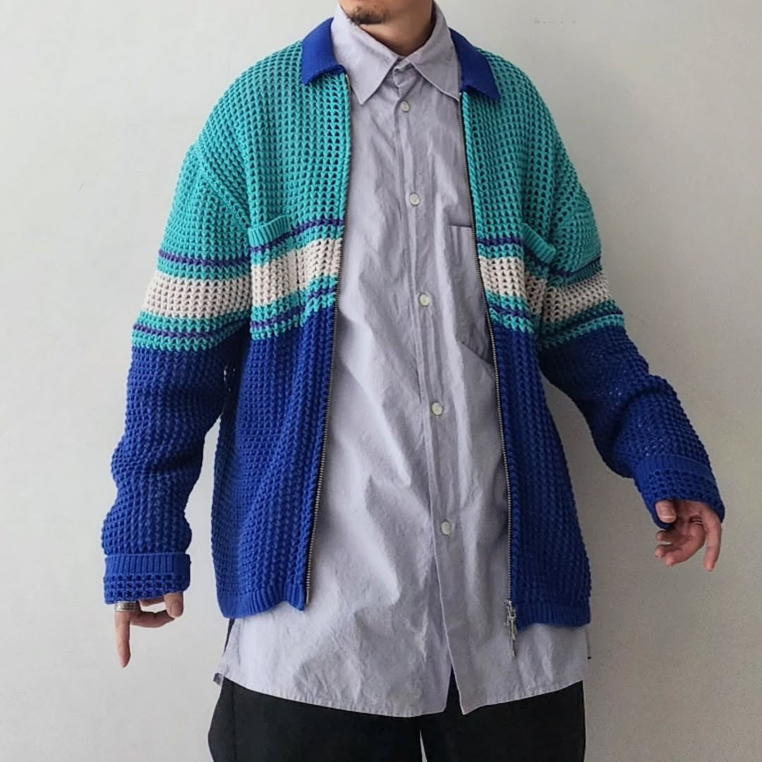 THE JEAN PIERRE / Zip Mesh Knit Shirt