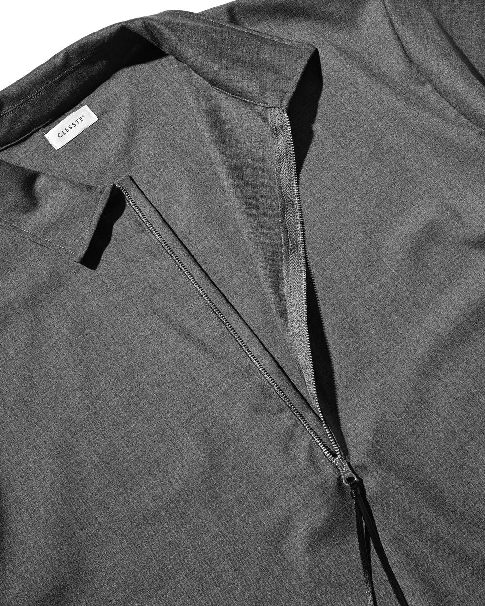 CLESSTE / Tropical Wool City S/S Half Zip Shirt (Gray)
