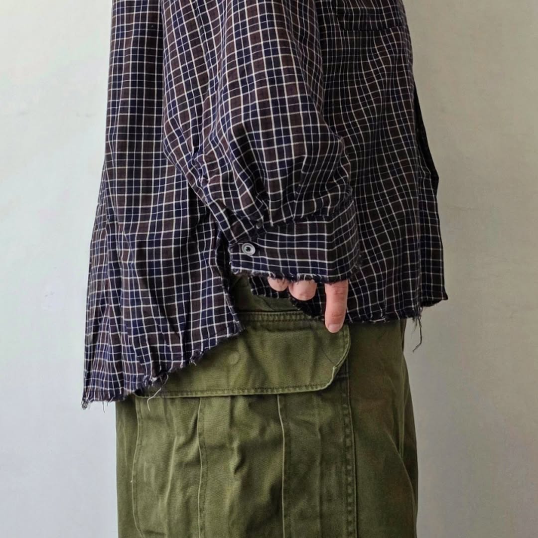 ANCELLM / Nel Check Over Work Shirt (Navy)