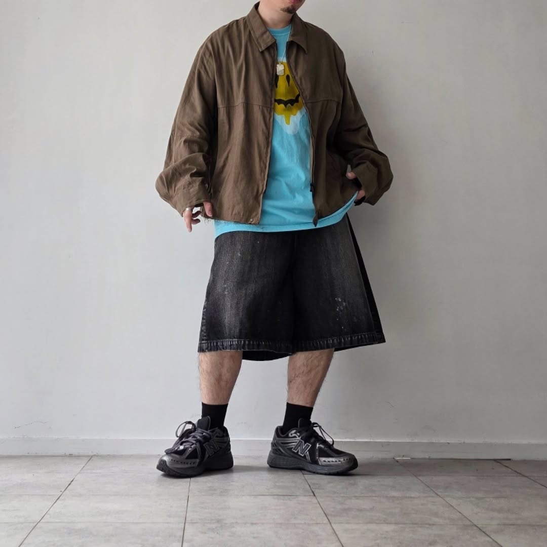 SHINYAKOZUKA / Painted Ordinary City Loose Shorts (Black)