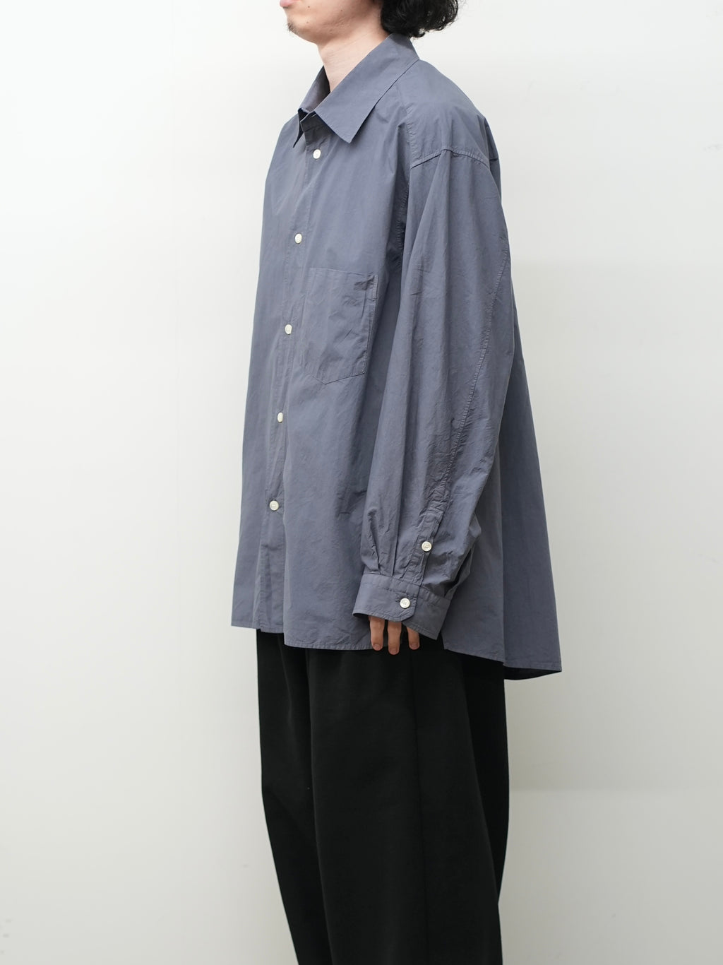 ANCELLM / Shrink Over Shirt (Navy)