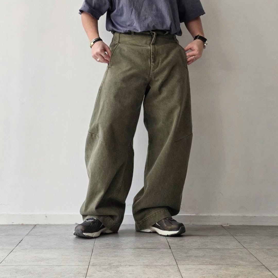 NOMAT / Curve Denim Jeans (Olive Green）