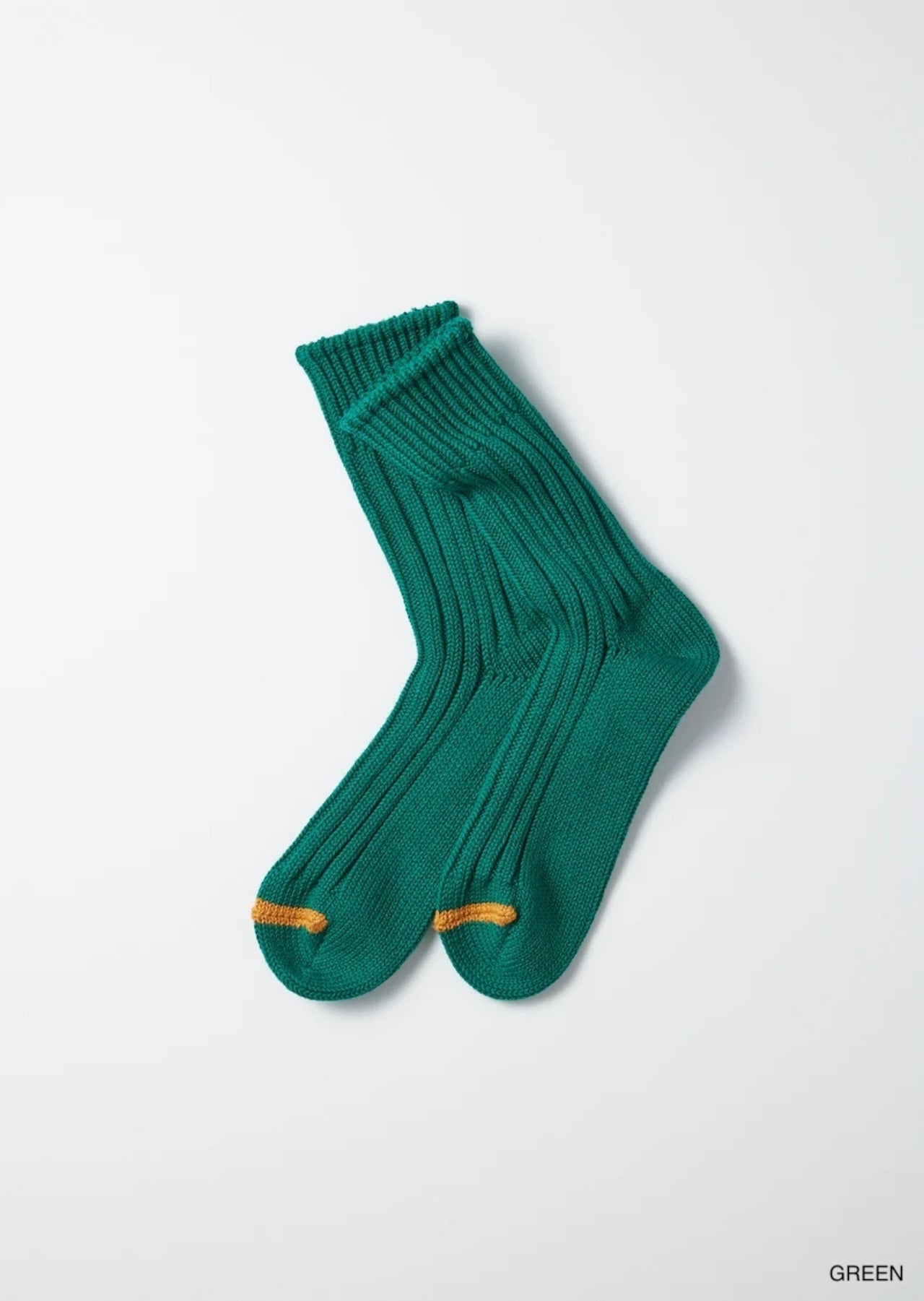 ROTOTO / Chunky Ribbed Crew Socks "Tie Dye" (Green)