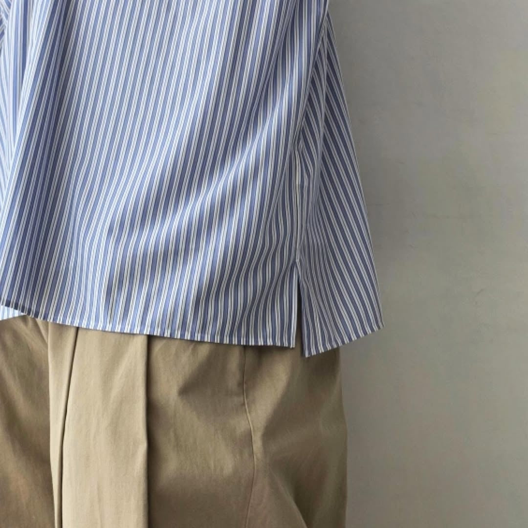 KANEMASA PHIL / 46G Stripe Ether Shirt (Sax Black)