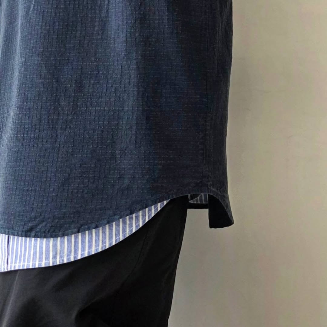 NOMAT / Skipper Shirt Silk Cotton Ripstop (Navy)