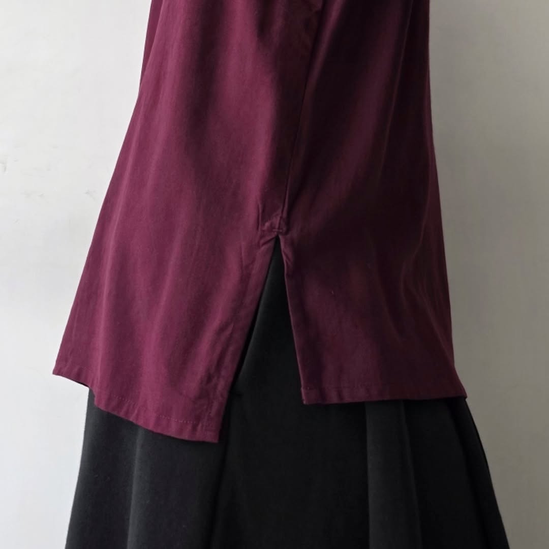 SABY / Bamboo Amuzen H-N Shirts (Burgundy)