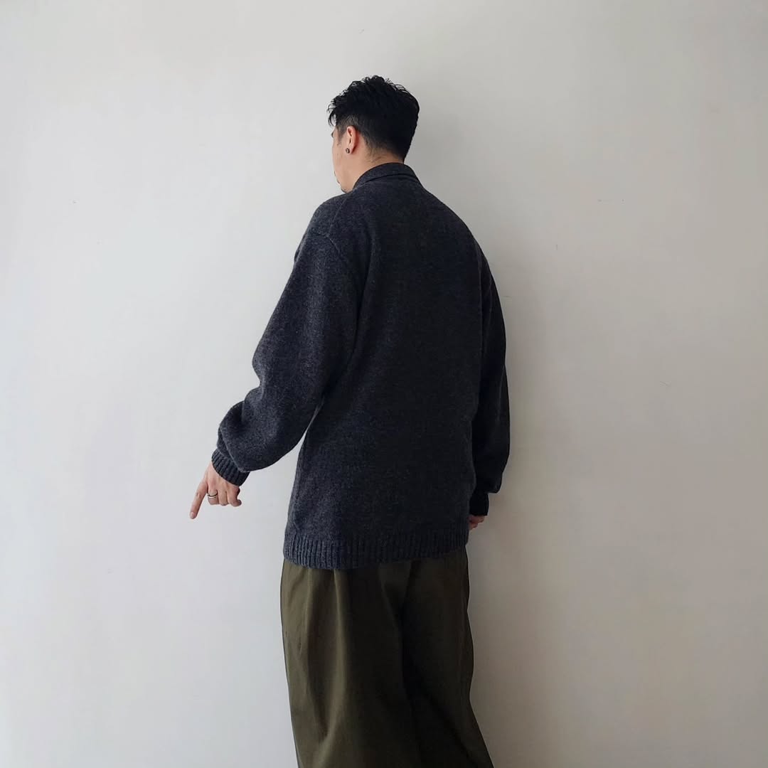 BLANC YM / Alpaca Polo Collar Knit Shirt