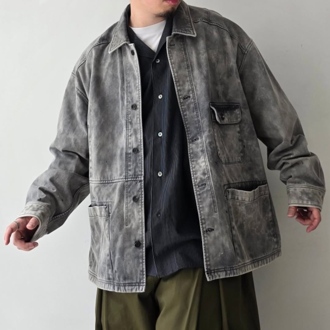 ANCELLM / Chino Shirt Jacket (Black)