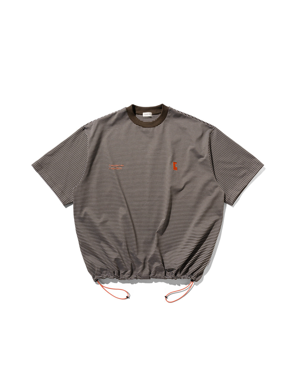 CLESSTE / 'C x Concept' Striped S/S T-Shirt With Drawstrings (Brown x White)