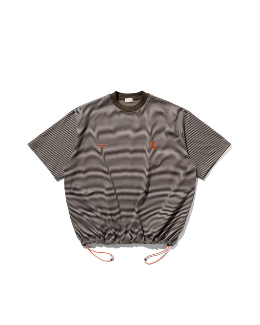 CLESSTE / 'C x Concept' Striped S/S T-Shirt With Drawstrings (Brown x White)