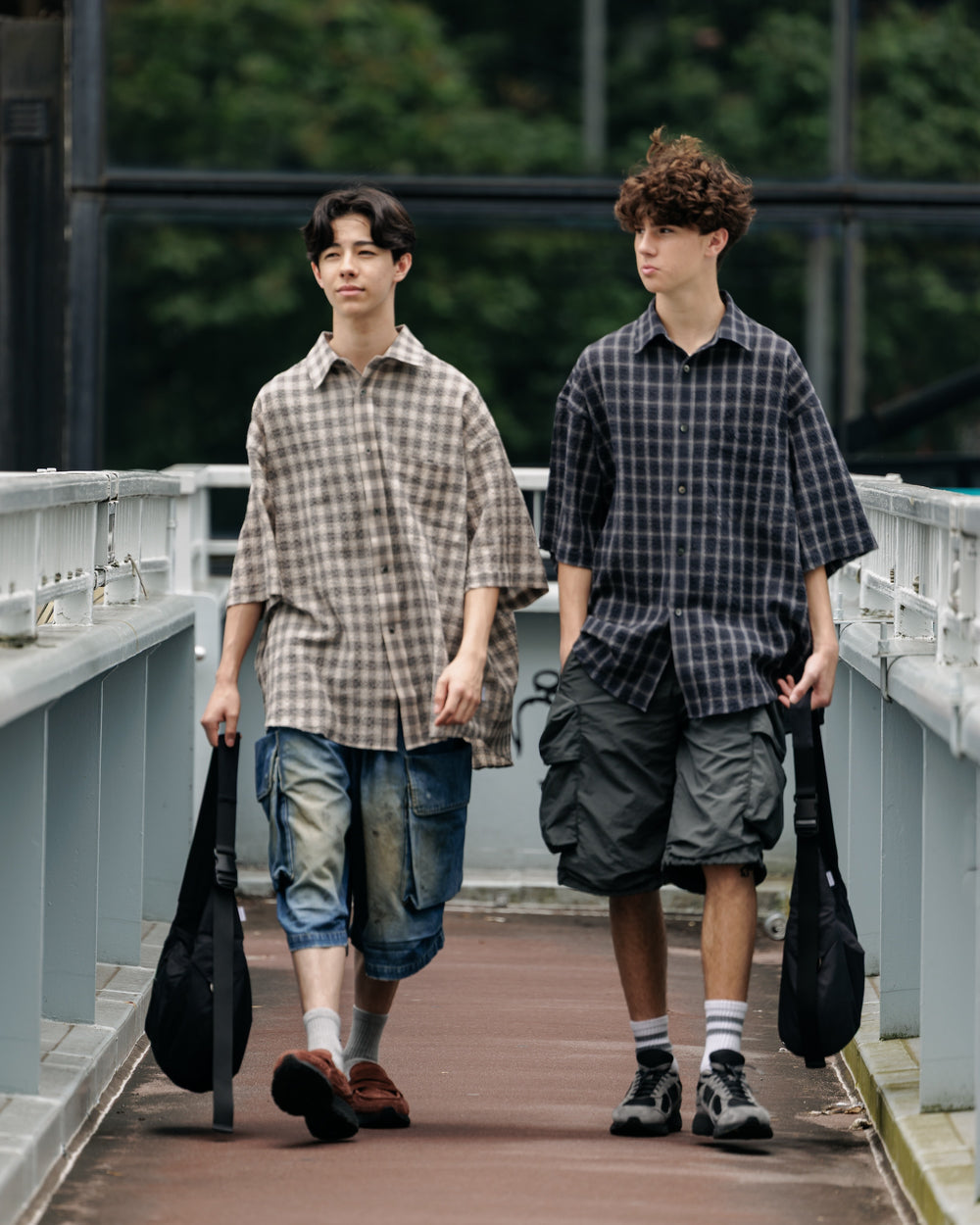 CLESSTE / Plaid Sucker Classic City S/S Shirt (Black)
