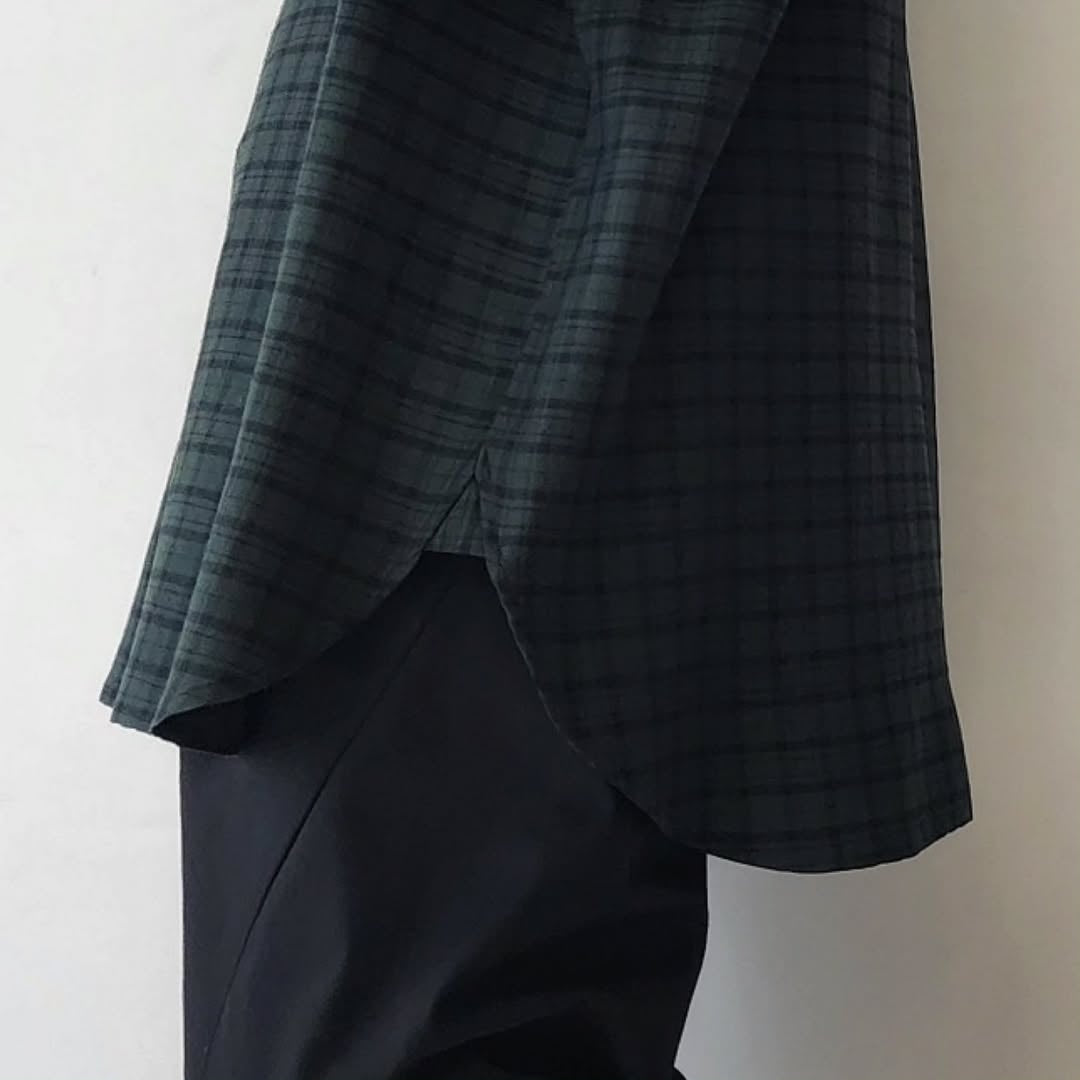 BLANC YM / Silk Plaid Wide Shirts