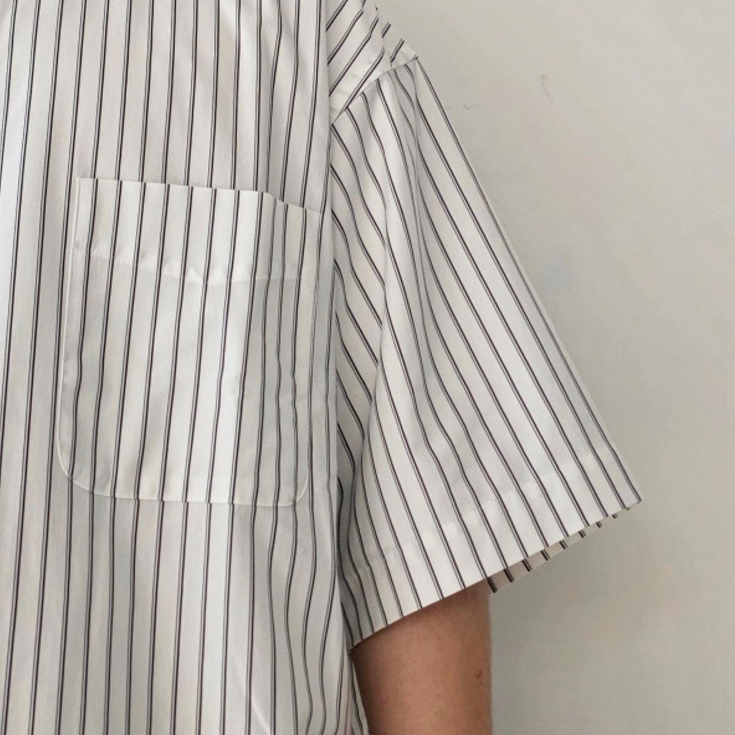 CLESSTE / Thick/Thin Stripe 46G Knit Everyday S/S Shirt (White Stripe)