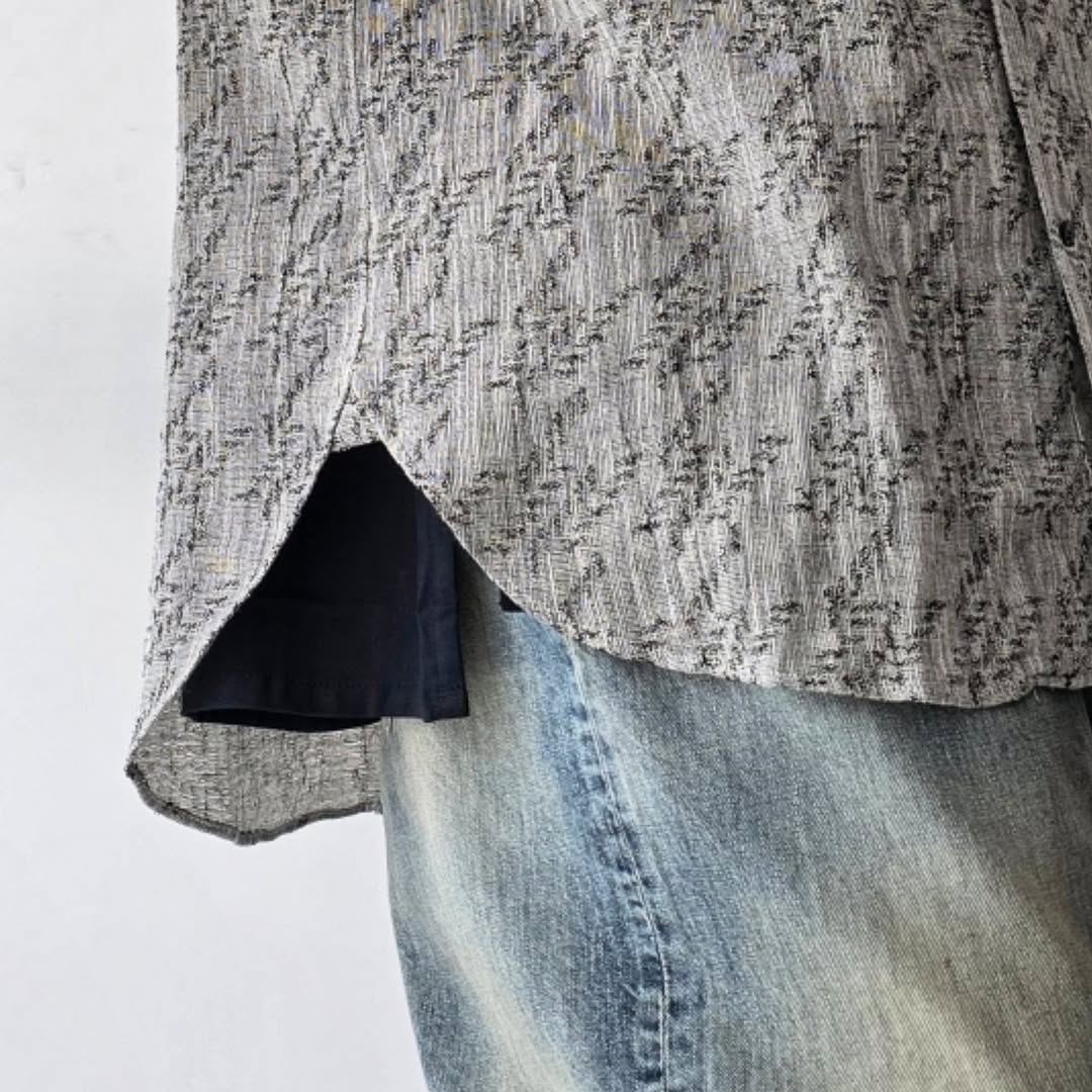 SABY / Lapel Shirts - Bishu Japan Cotton Linen Jacquard FAB -