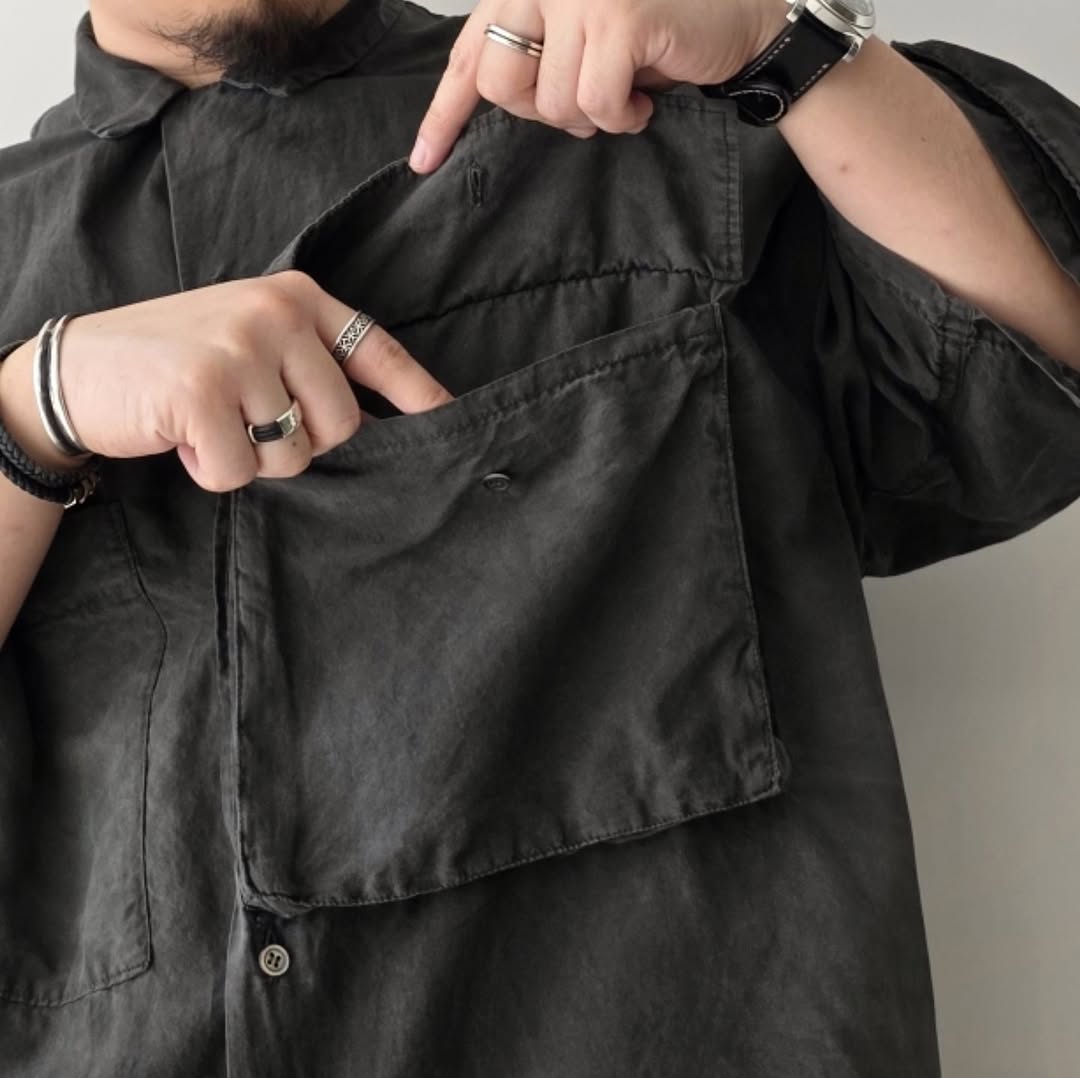 THE JEAN PIERRE / Fade Silk BETA SS Shirt (Fade Blk)