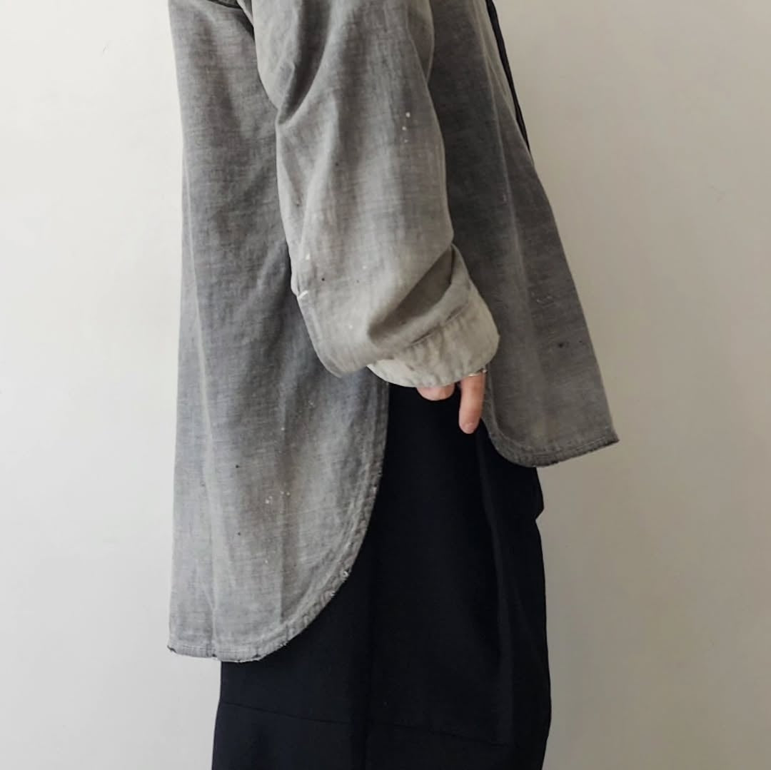 ANCELLM / Aging Chambray Long Shirt