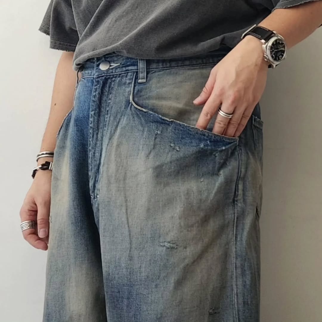 ANCELLM / Denim Wide Slacks