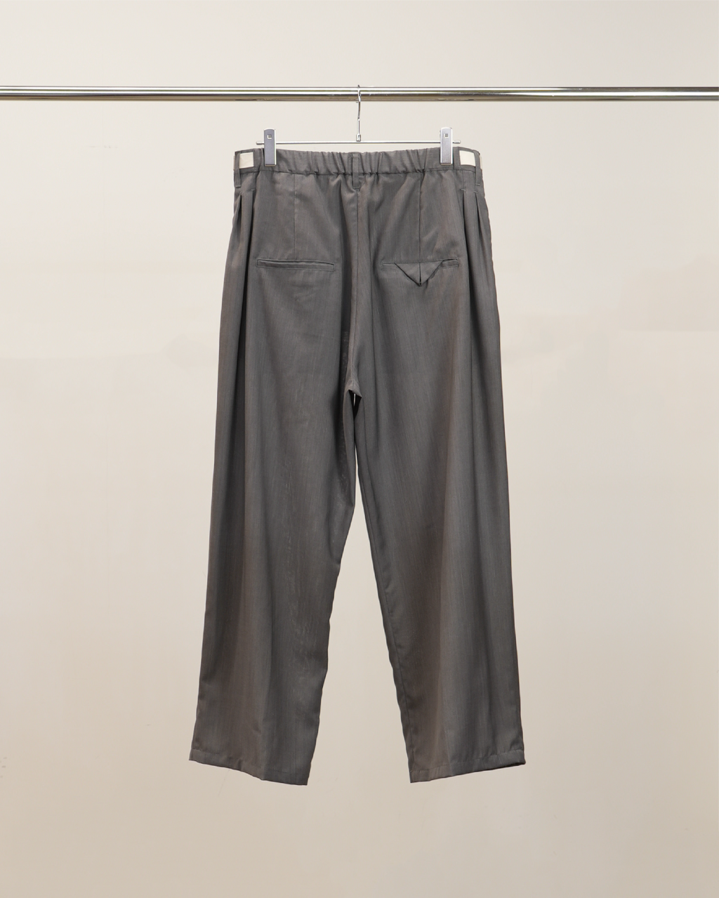 ANCELLM / Belted Wool Slacks (Gray)