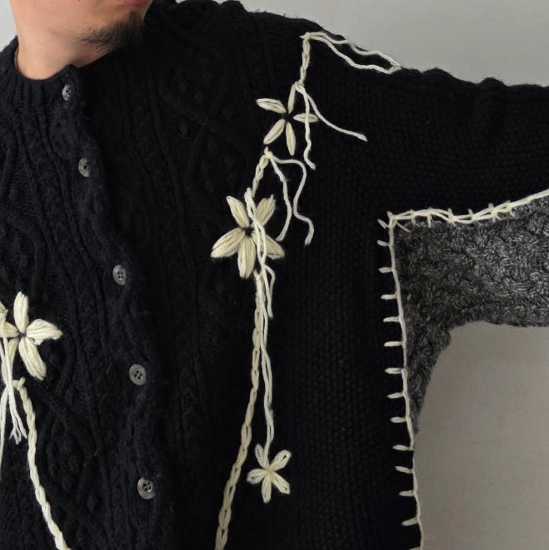 DISCOVERED / Hand Embroidery Fisherman Knit (B)