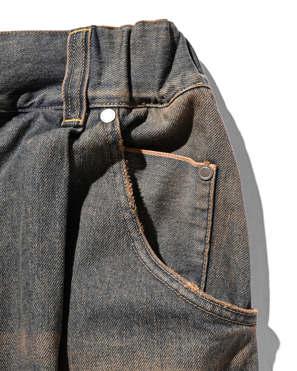 CLESSTE / Vintage Dyed Selvedge Denim Barrel Leg Pants (Vintage Brown)
