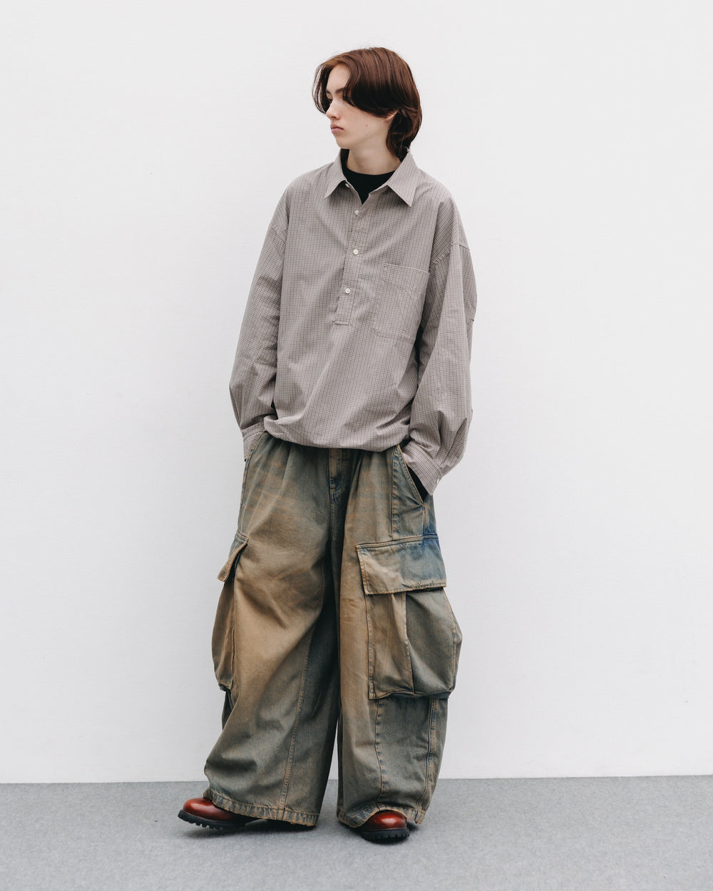 CLESSTE / Mini Plaid L/S Pullover Shirt (Beige)