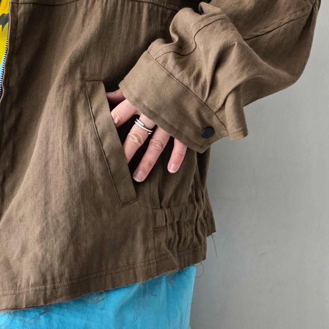 ANCELLM / L/N Zipup Shirt Jacket (Brown)
