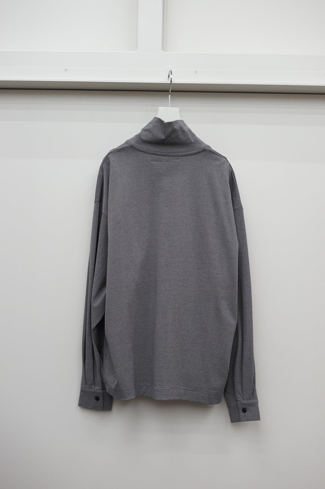 NONNOTTE / Shawl Collar V/N Tapered Oversized Long Sleeve (Smoky Charcoal)